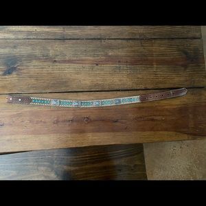 Nocona kid’s western belt with blue stones